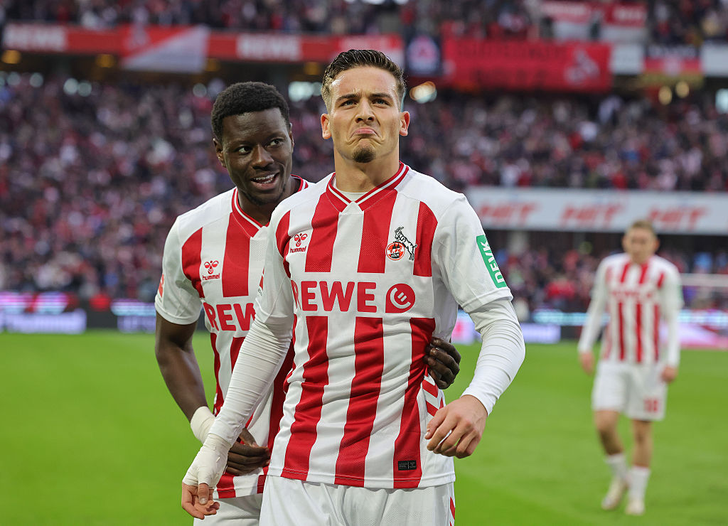 COLOGNE, GERMANY - OCTOBER 18: Said El Mala of 1. FC K&amp;ouml;ln celebrates after scoring his team&amp;amp;apos;s first goal during the Bundesliga match between 1. FC K&amp;ouml;ln and FC Augsburg at RheinEnergieStadion on October 18, 2025 in Cologne, Germany. (Photo by Ralf Ibing - firo sportphoto/Getty Images)
