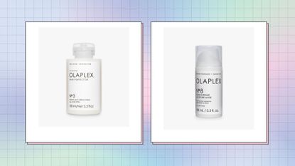 Olaplex No.3 and Olaplex No.8 side-by-side—to illustrate the Olaplex No.8 vs 3 debate