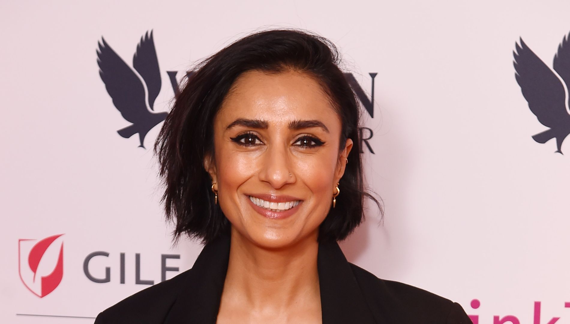 Anita Rani's wears the best long blazer paired with wide leg jeans