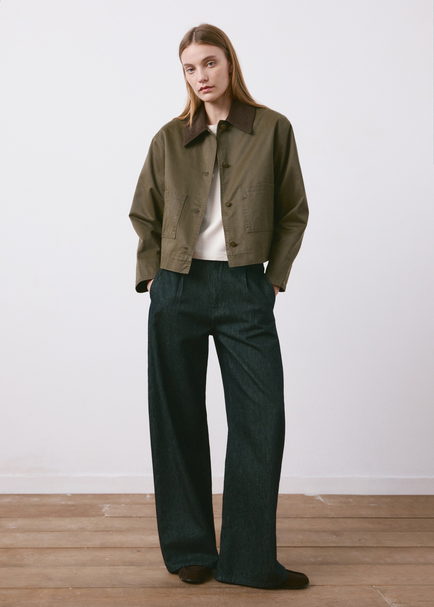 Denim Parka With Contrasting Collar - Women | Mango United Kingdom