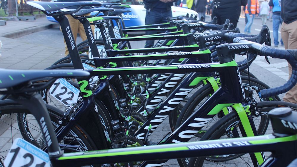 The Movistar team rode a mix of Canyon Ultimate and Aeroad framesets