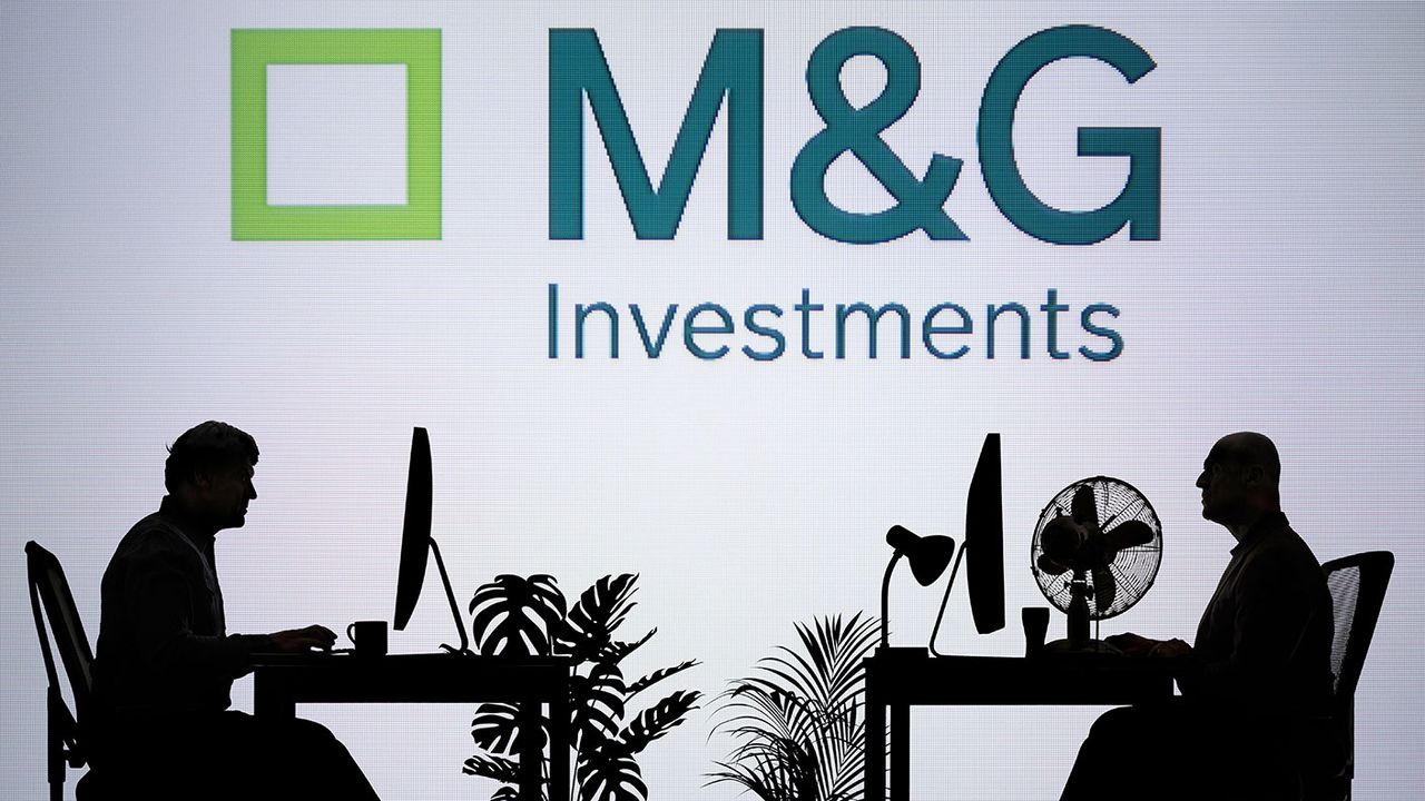 M&amp;amp;G investments logo and silhouetted people