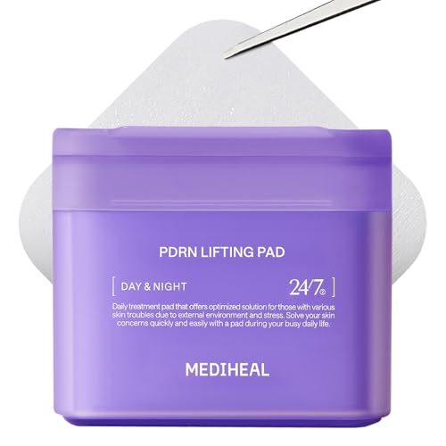 Mediheal Pdrn Lifting Toner Pads for Pore &amp;amp; Wrinkle Care With Squalane &amp;amp; Glutathione &amp;ndash; Pore Minimizers, Gentle Exfoliation, Firming &amp;amp; Hydrating Care, Vegan Fabric, Korean Skincare (100 Pads)
