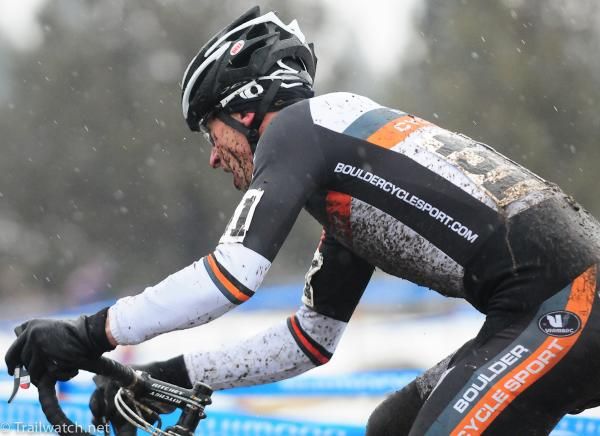 Peter Webber (Boulder Cycle Sport) races in the rain