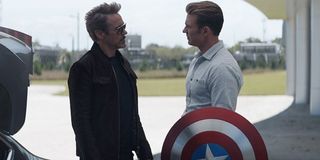 Tony Stark and Captain America with the SHIELD in Endgame Re-release