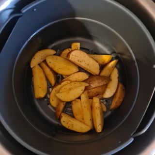 Uncooked potato wedges