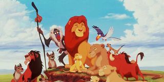 The cast of characters from Disney's animated classic The Lion King