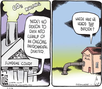 Editorial Cartoon U.S. CO2 Flint Water