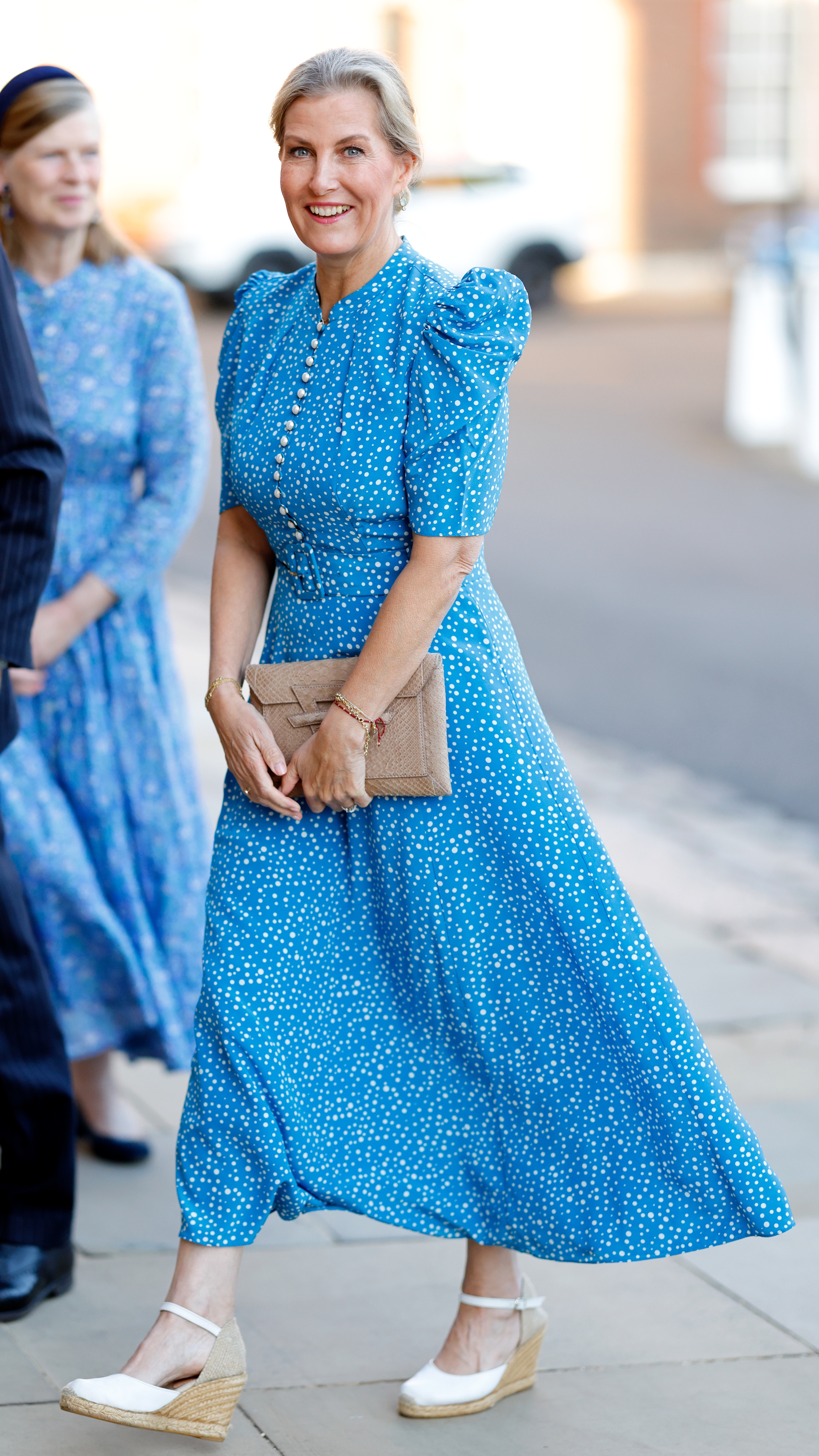 Sophie, Duchess of Edinburgh arrives to meet Chelsea Pensioners and take part in a Bingo Night at The Royal Hospital Chelsea on April 29, 2025