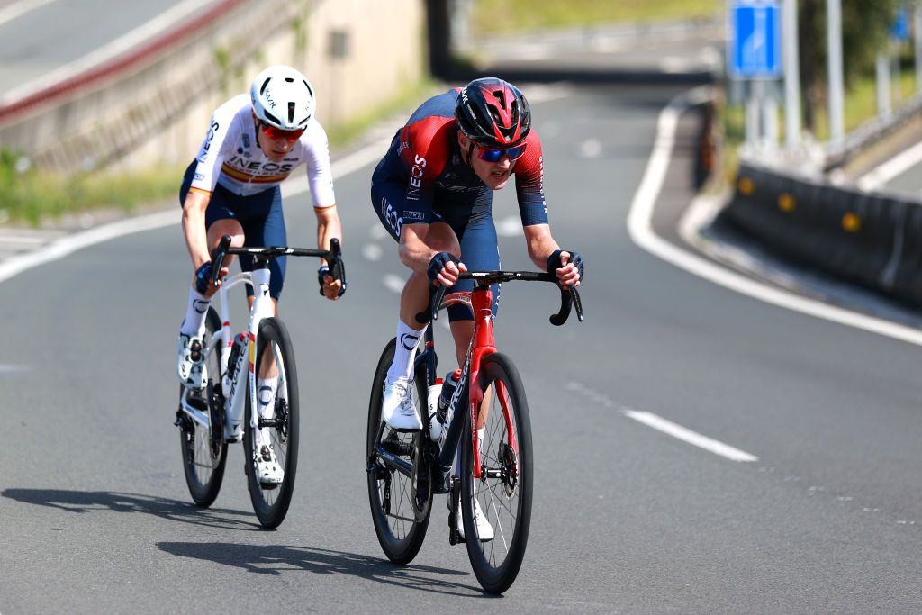 SAN SEBASTIAN SPAIN JULY 30 Carlos Rodriguez Cano of Spain and Pavel Sivakov of Russia and Team INEOS Grenadiers compete in the chase group during the 42nd Donostia San Sebastian Klasikoa 2022 Mens Elite a 2248km race from San Sebastian to San Sebastian Klasikoa2022 on July 30 2022 in San Sebastian Spain Photo by Gonzalo Arroyo MorenoGetty Images