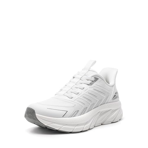 Allswifit Women's Slip on Walking Shoes Sneakers,white,8.5