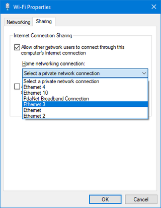 Enable Connection Sharing