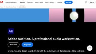 Website screenshot for Adobe Audition.