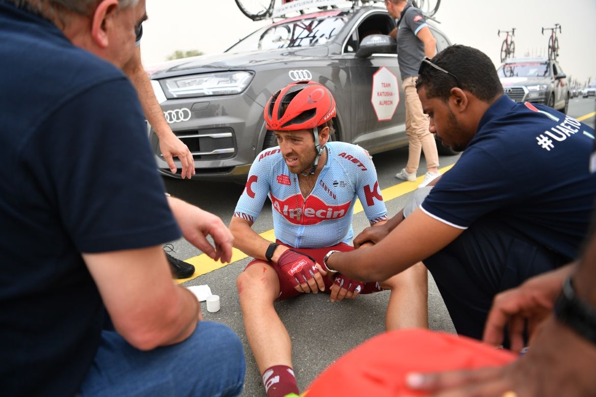 Alex Dowsett (Katusha-Alpecin) was involved on one of the big crashes