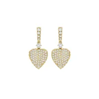 Lauren pave diamond leaf earrings in yellow gold: