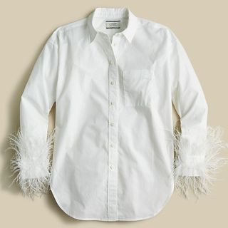 Best shirts for women include this feathered cuff shirt from J.Crew