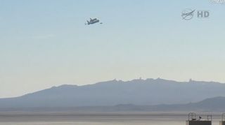 Endeavour with California Desert and Mountains