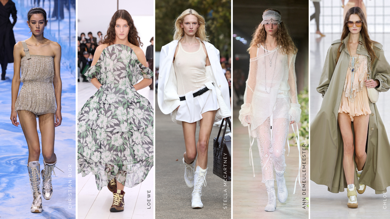 Runway boxing shoes: Dior, Stella McCartney, Loewe