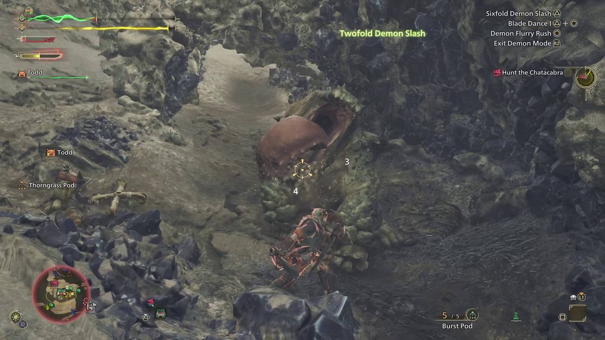 Monster Hunter Wilds Focus Mode while fighting chatacabra