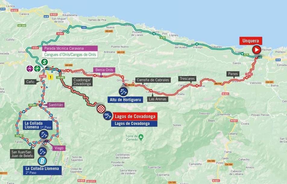 Map stage 17 of 2021 Vuelta a Espa&ntilde;a