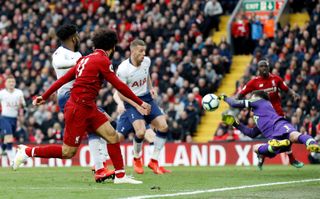 Mohamed Salah was involved in Liverpool's later winner against Spurs but has not found the net himself in eight games