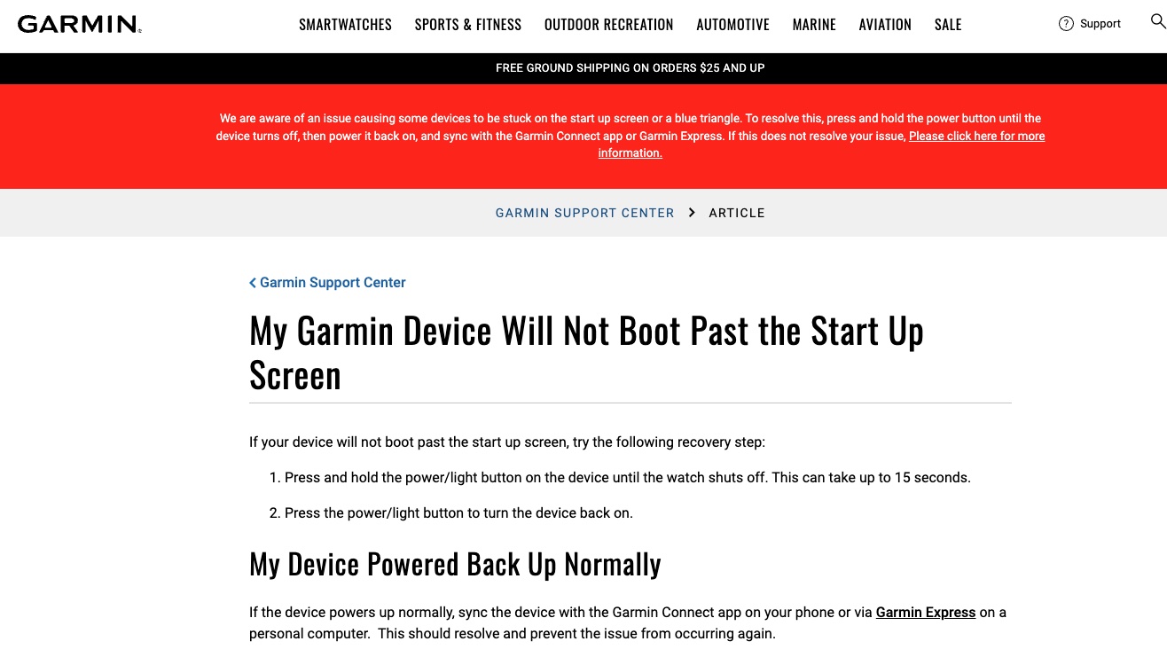 Garmin Updated Statement 3:50PM ET 1/28/25