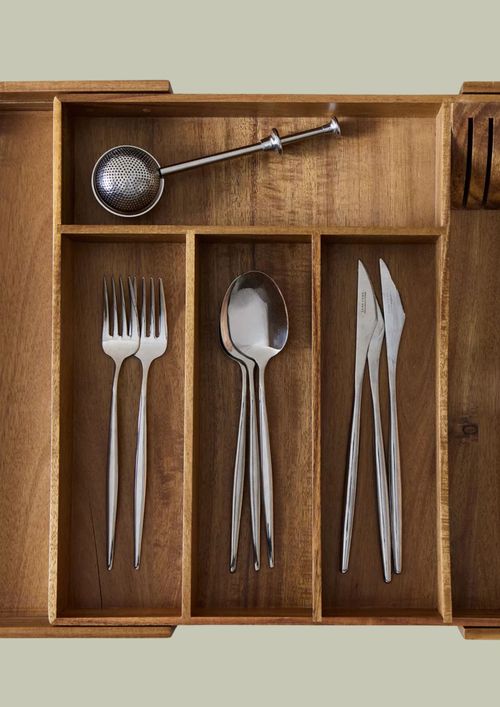 Extendible Wooden Cutlery Tray