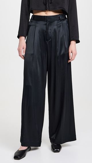 Madewell Super Wide Harlow Pants Stretch Satin