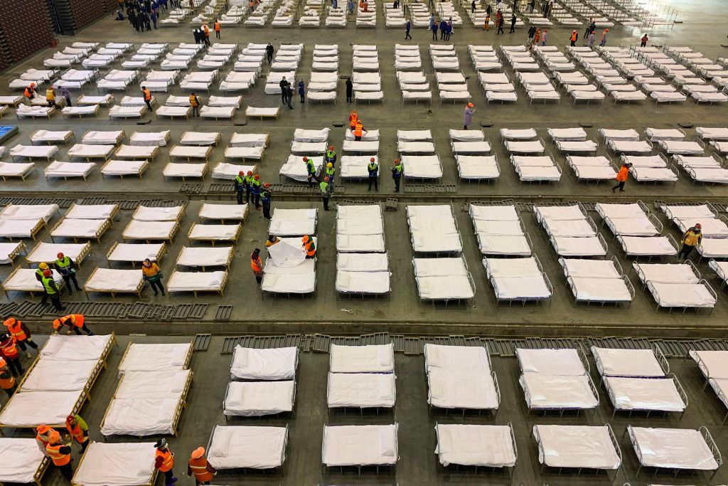 Makeshift hospital in Wuhan.