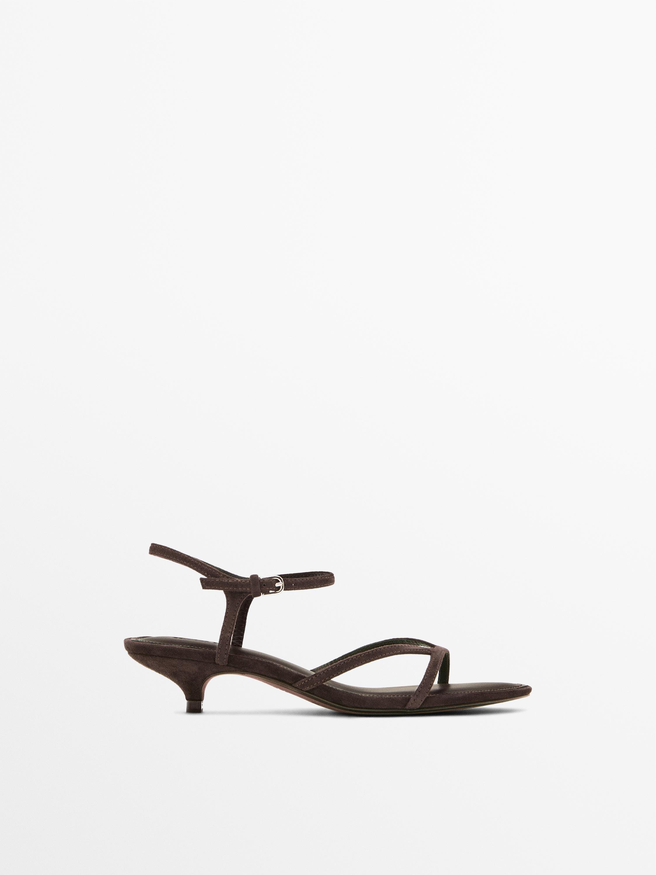 Massimo Dutti, Leather Low-Heel Sandals