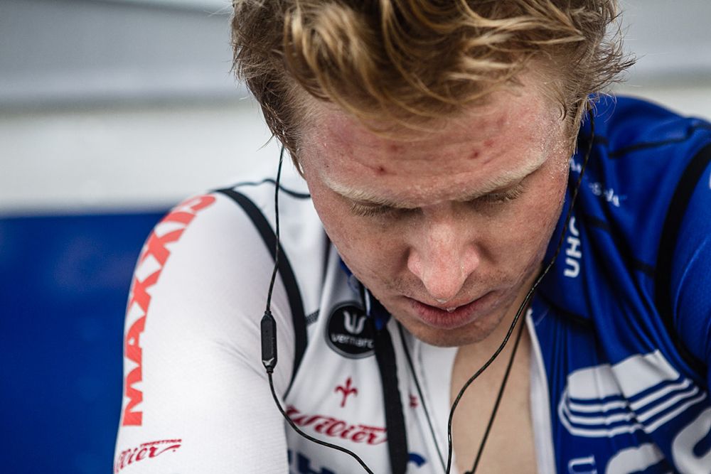 Tanner Putt (UnitedHealthcare) warms up for his ride.