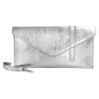 LeahWard Silver Envelope Clutch