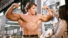 NEW YORK - 1969: Austrian Bodybuilder Arnold Schwarzenegger (billed as Arnold Strong 'Mr. Universe') in a scene from the Trimark Pictures movie 'Hercules In New York' in 1969 in New York city, New York. (Photo by Michael Ochs Archives/Getty Images)