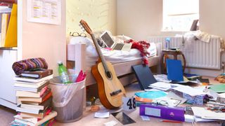 A cluttered room