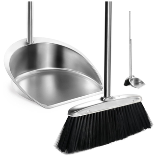 A broom and dust pan set