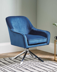 Kirkton House Blue Accent Chair, was £159.99, now £84.99 | Aldi