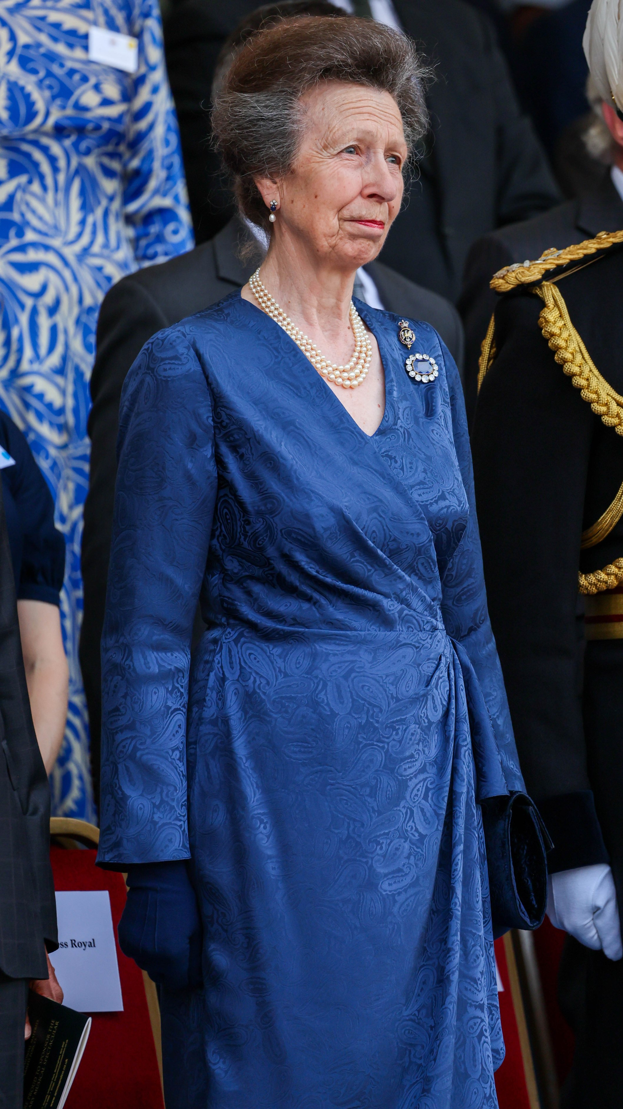 Anne, Princess Royal takes part in the Household Division Musical Spectacular 2025 at Horse Guards Parade on July 16, 2025