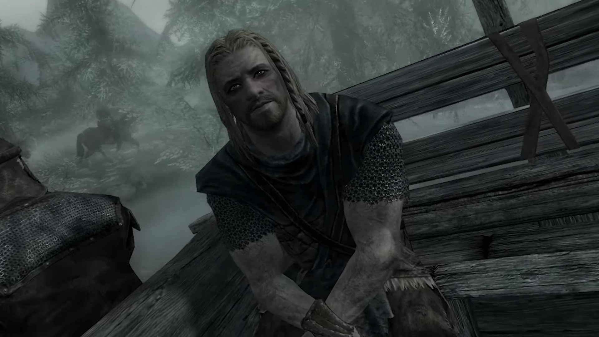 Skyrim intro cinematic still - Hey, you. You're finally awake.