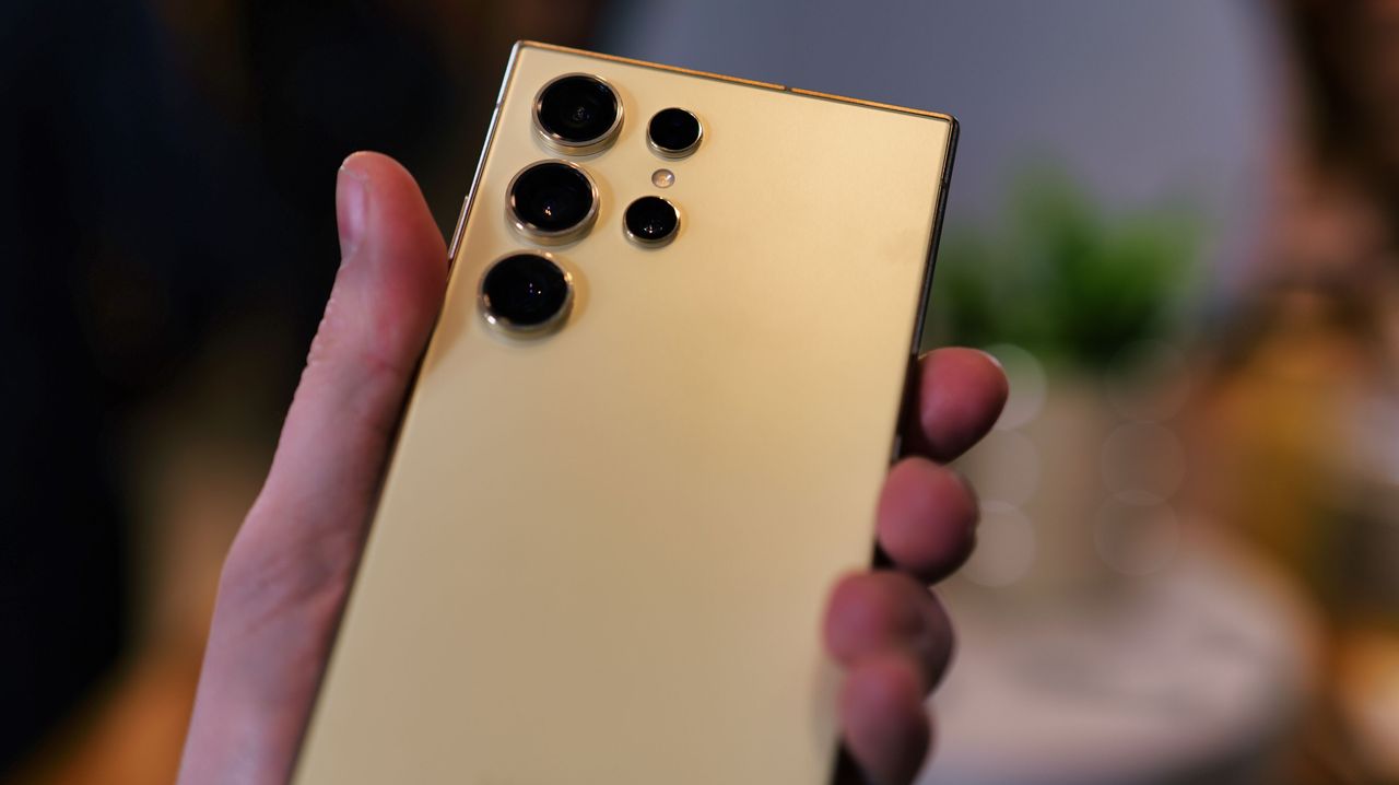 Samsung Galaxy S24 Ultra phone held in a hand