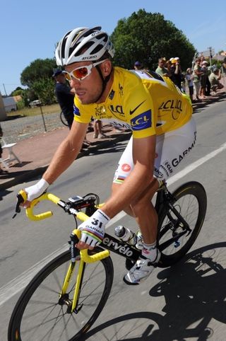 Thor Hushovd in yellow, Tour de France 2011, stage three
