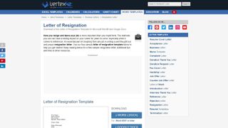 Vertex42 Resignation Letter Examples
