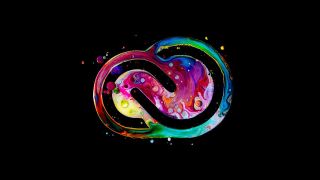 Multicoloured Adobe Creative Cloud logo on a black background