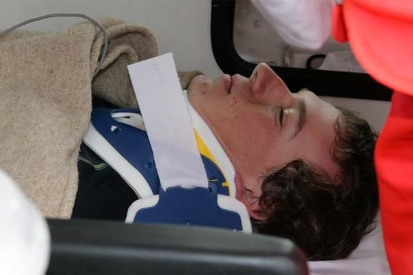 Leopold K&ouml;nig (PSK Whirlpool - Author) in an ambulance.