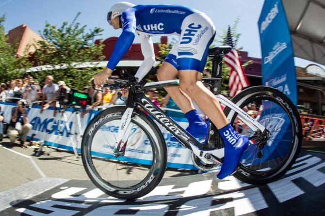 Kiel Reijnen (UnitedHealthcare) heading down the start ramp