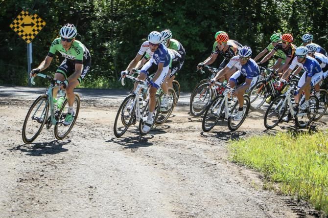 Riders hit the first long section of gravel