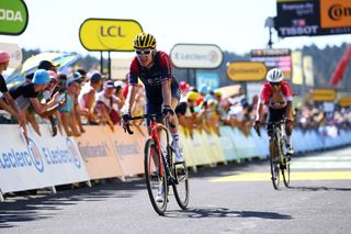 Geraint Thomas crosses the line on stage 14 of the Tour de France 2022