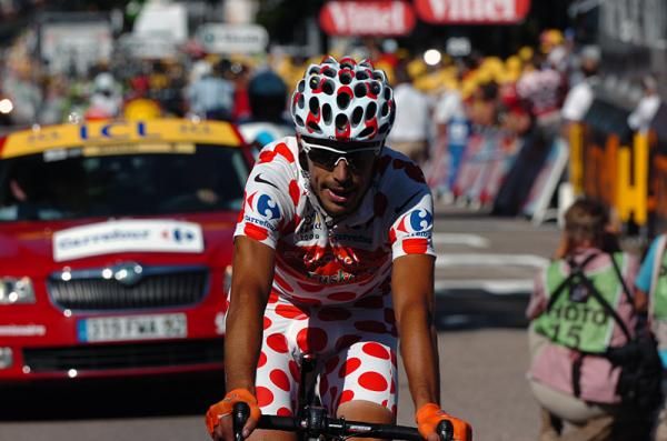 Egoi Martinez (Euskaltel-Euskadi) was part of the day-long seven man break and battled Pellizotti for mountain points throughout the day.