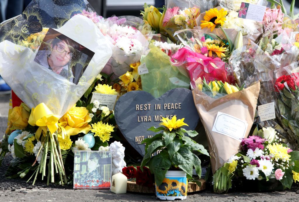 A memorial for Lyra McKee, a journalist and author killed by Irish nationalists