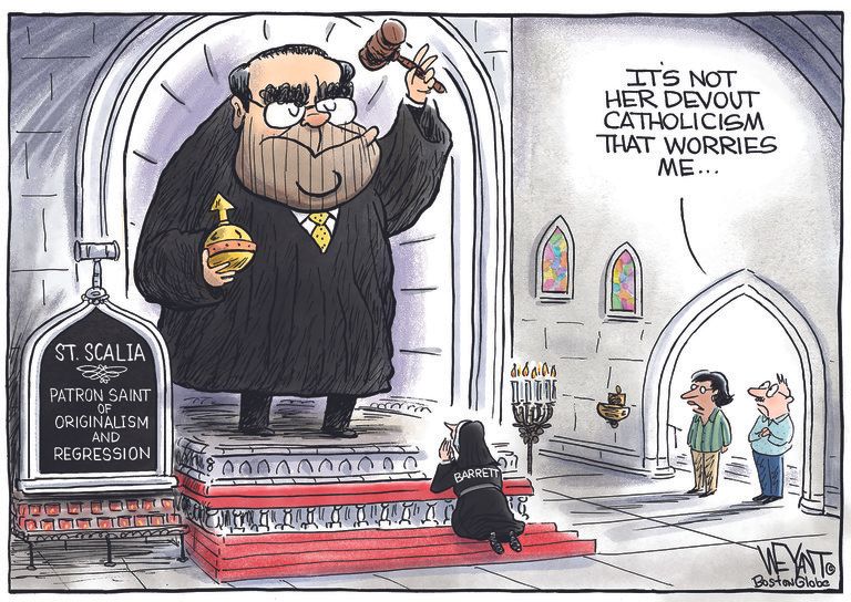 Political Cartoon U.S. Amy Coney Barrett Scalia&amp;amp;nbsp;