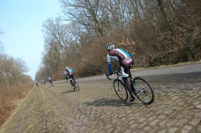Blanco head over the feared Arenberg sector